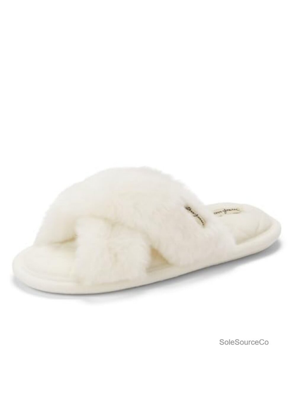 Dearfoams Women's Jessica Cross Band Slide Memory Foam Slippers